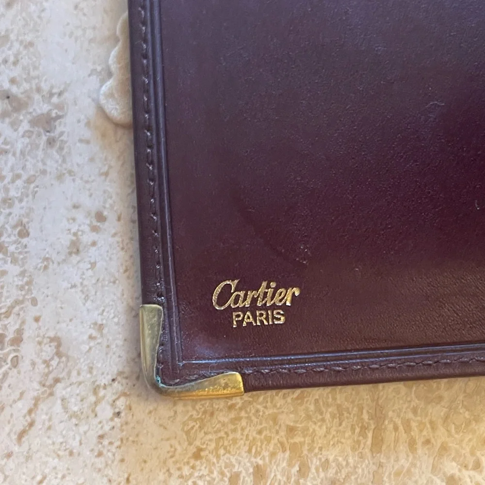 Cartier VINTAGE must de Cartier Paris Leather Business Credit Card Photo Holder - Picture 7 of 14